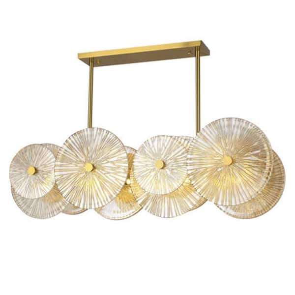 Unbranded Penner 12-Light Brass Shaded Chandelier for Living Room