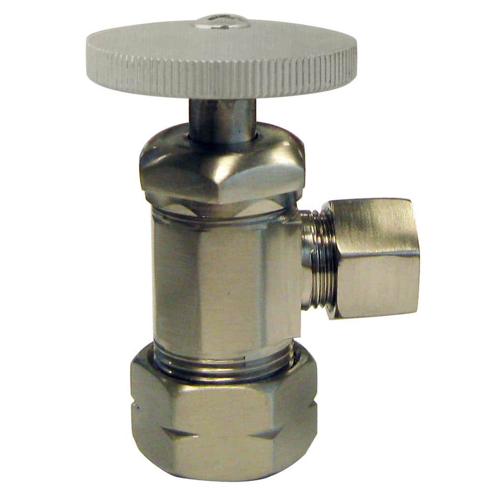 Westbrass Round Handle Angle Stop Shut Off Valve, 1/2 in. Copper Pipe ...