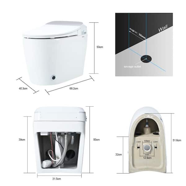 Abruzzo Elongated Smart Bidet Toilet with Sensor Flush & Night Light