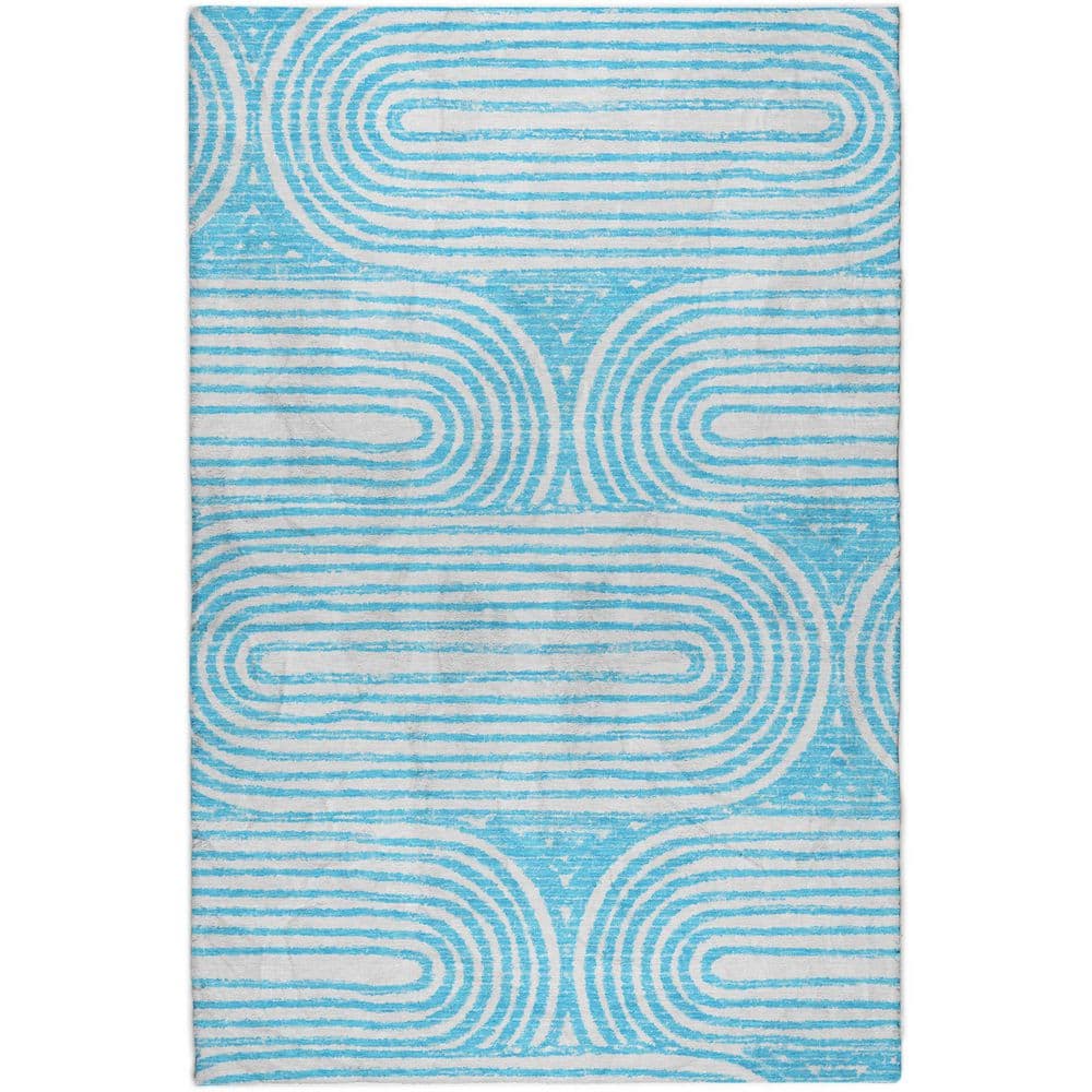 Dream Shag Premium Machine Washable Abstract ADS540 Teal 3 ft. x 5 ft. Area Rug price history on PriceWatchPro