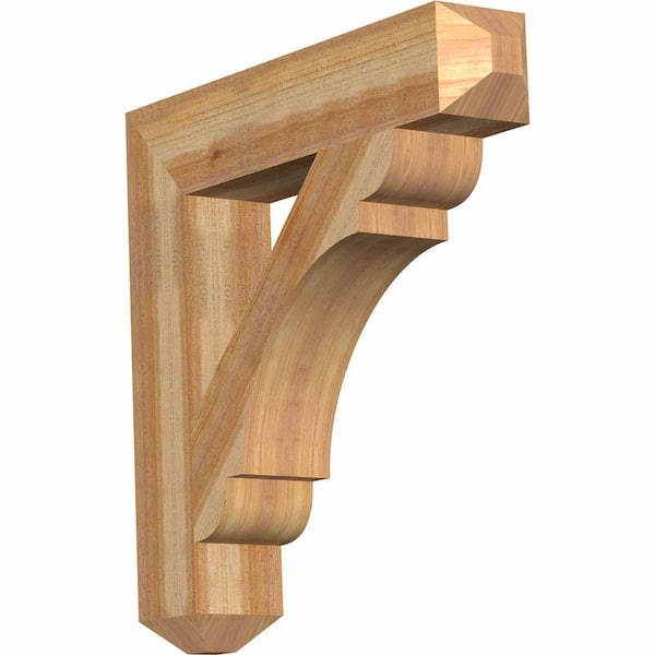 Ekena Millwork 6 in. x 32 in. x 32 in. Western Red Cedar Olympic Craftsman Rough Sawn Bracket