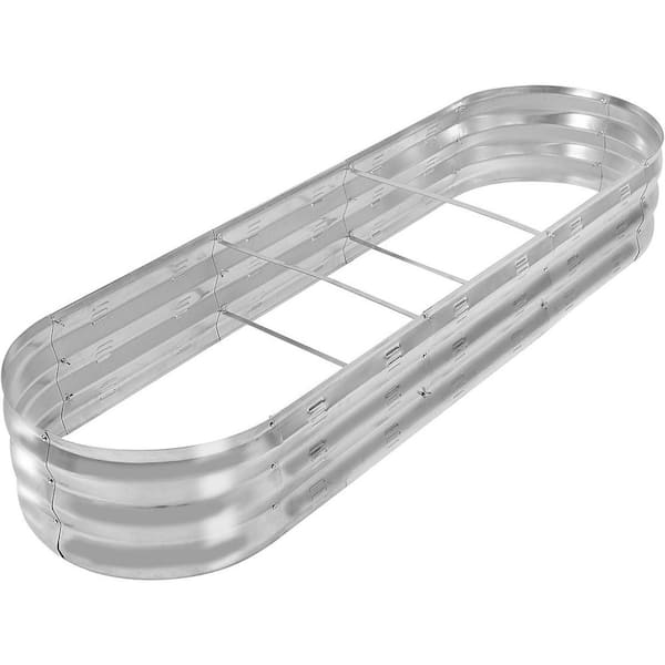 Oyezvary Raised Garden Bed Kit 67 in. L x 20 in. W x 10 in. H Open Bottom Ventilated Galvanized Metal Planter Box Silver