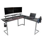 Techni Mobili 59 in. L-Shaped Espresso 3 Drawer Computer Desk with File ...