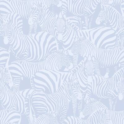 Jemima Periwinkle Zebra Periwinkle Wallpaper Sample