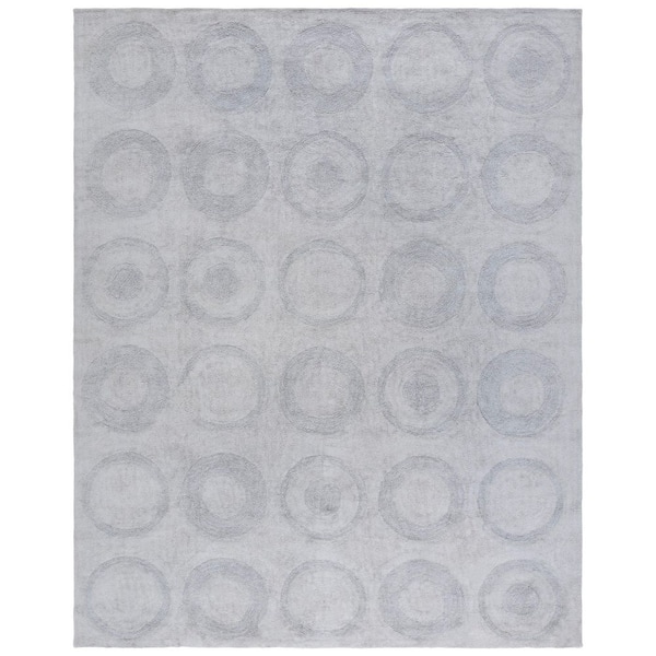 SAFAVIEH Easy Care Gray 3 ft. x 5 ft. Solid Circles Area Rug ECR214F-3 ...