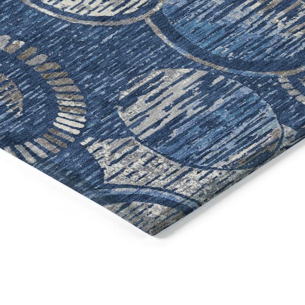 Chantille Machine Washable Indoor/Outdoor Abstract ACN2206 Navy 10 ft. x 14 ft. Area Rug