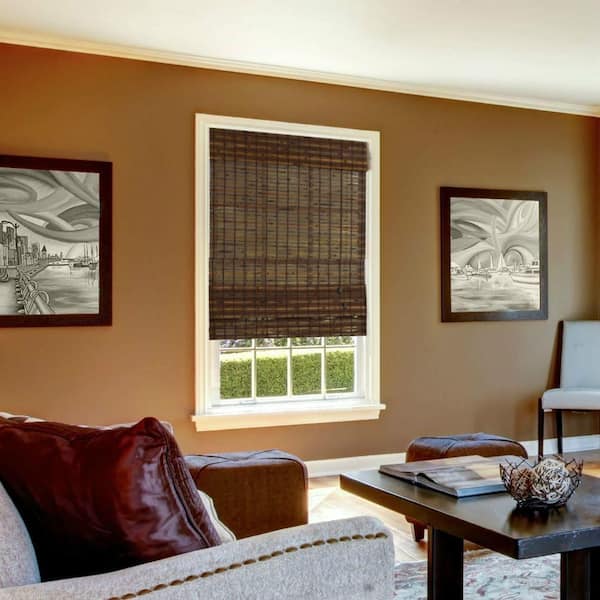 Radiance Cocoa Havana Bamboo Roman Shade - 34 in. W x 72 in. L