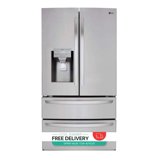28 cu. ft. 4-Door French Door Smart Refrigerator with Ice and Water Dispenser in PrintProof Stainless Steel
