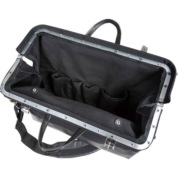 Klein Tools Deluxe Tool Bag, Black Canvas, 13 Pockets, 18-Inch