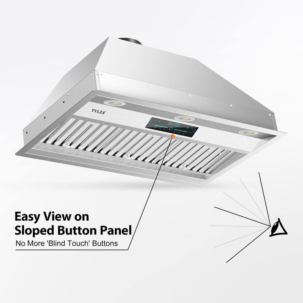 30" Stainless Steel Convertible Insert Range Hood with Charcoal Filter and LED Lights