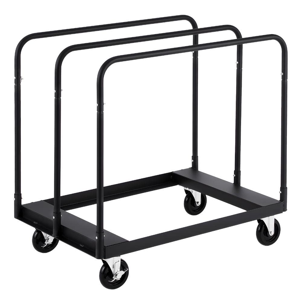 Avex 1800 lb. Capacity Drywall Cart Dolly Steel Panel Hand Truck with 2 Brake wheels & 3 Side Handrails