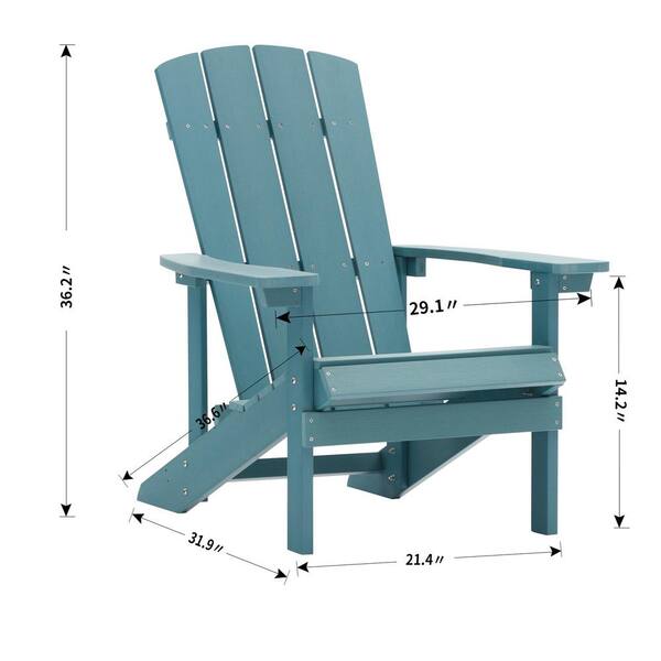 Casainc Lake Blue Outdoor Reclining, Troy Blue Resin Adirondack Chair