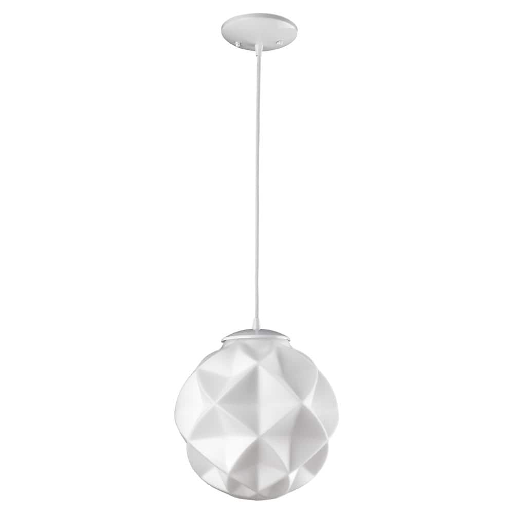 Nova Opal Milk Glass 11" Mini Globe Pendant Light in Art Deco Style