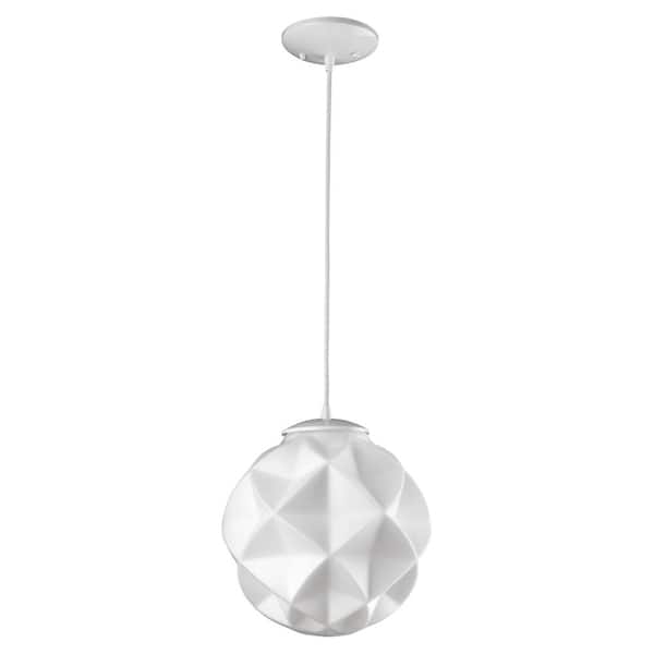 Acclaim Lighting Nova 1-Light White Mini Pendant with Geometric Globe Shade