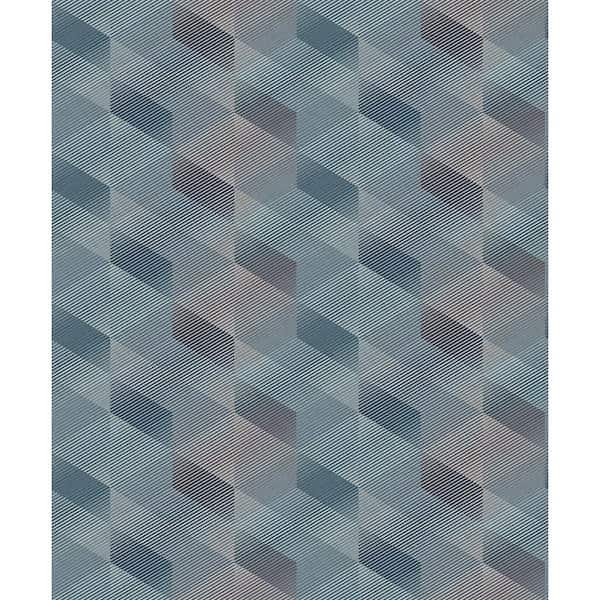 Walls Republic Petrol 3D Rhombus Stripe Print Non-Woven Paper Paste the Wall Textured Wallpaper 57 sq. ft.
