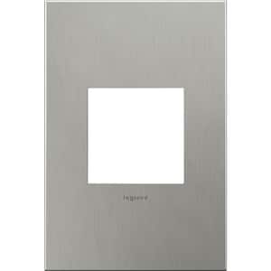 adorne 1 Gang Decorator/Rocker Wall Plate, Brushed Stainless Steel (1-Pack)