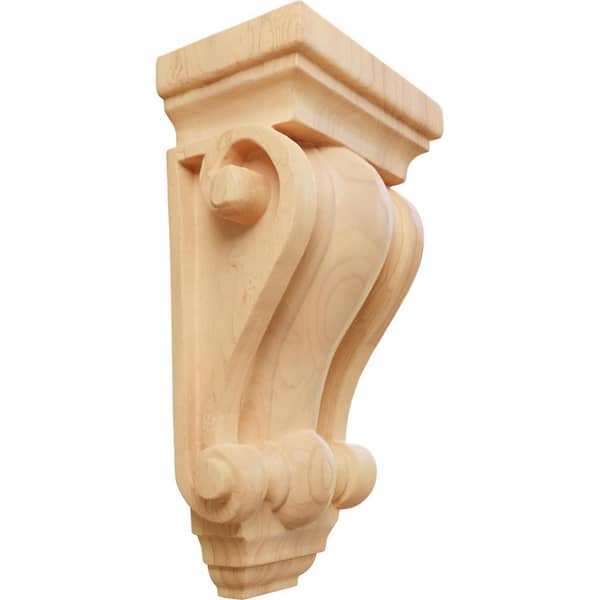 Ekena Millwork 2-1/2 in. x 4 in. x 7-1/2 in. Unfinished Wood Red Oak Cole Pilaster Wood Corbel