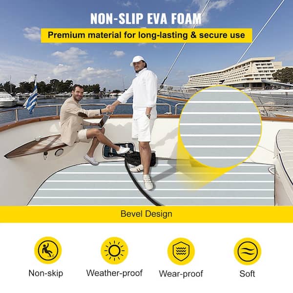 Eva Foam Faux Teak Boat Decking Sheet 94.5 in. x 47.2 in. 6 mm Thick N