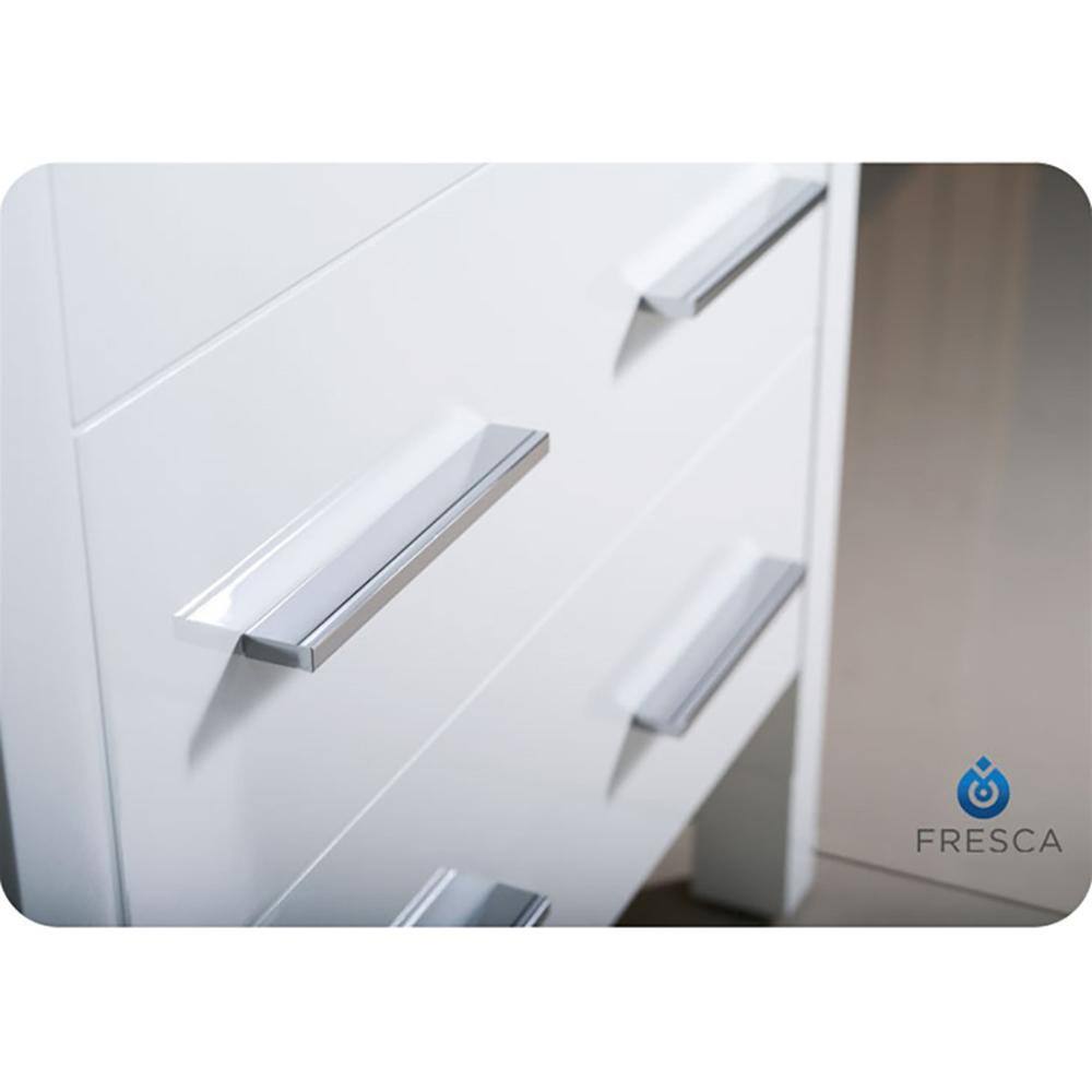 24" Modern White Engineered Wood Bathroom Vanity with Integrated Ceramic Sink