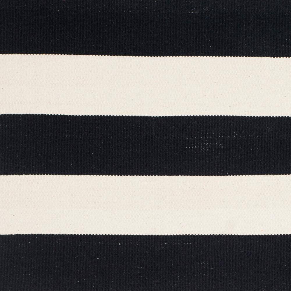Coastal Charm Black/Ivory Cotton Stripe 3' x 5' Area Rug