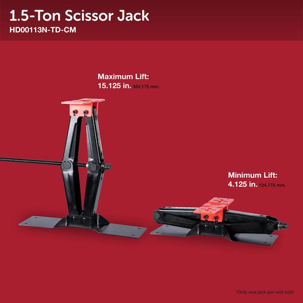 Husky 1.5 Ton Scissor Jack HD00113N-TD-CM - The Home Depot