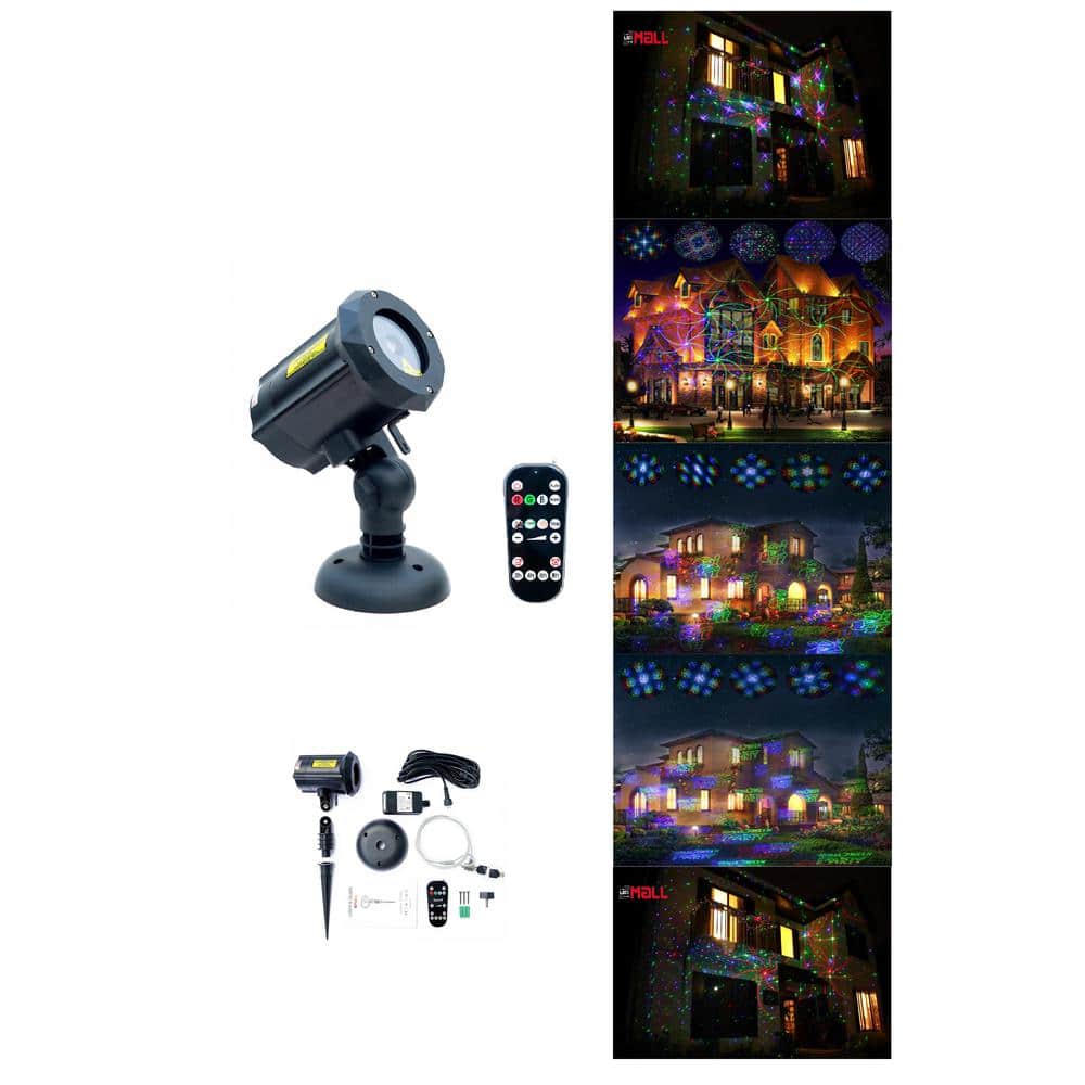 LEDMALL Motion Pattern Firefly Models in Continuous 18 Patterns RGB Outdoor  Laser Garden and Christmas Lights LM-LL-RGBMPR-0001 The Home Depot