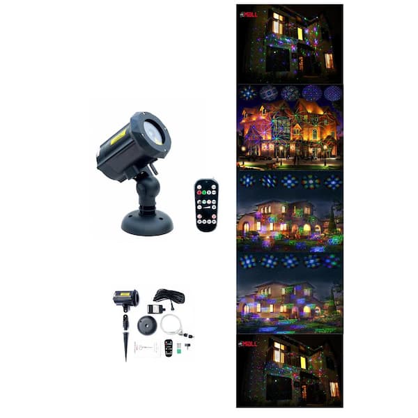 Motion 8 Patterns in 1 Ledmall RGB Outdoor Garden Laser Christmas Lights With RF for sale online 