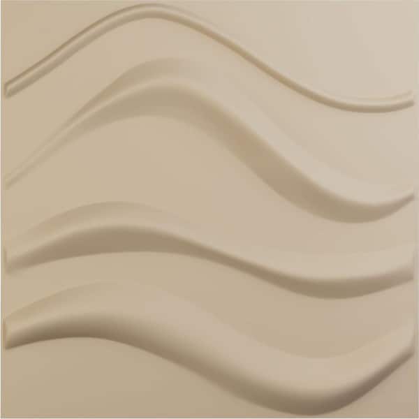 Ekena Millwork 19 5/8 in. x 19 5/8 in. Wave EnduraWall Decorative 3D Wall Panel, Smokey Beige (Covers 2.67 Sq. Ft.)