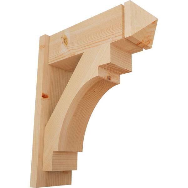 Ekena Millwork 8 in. x 26 in. x 22 in. Merced Arts and Crafts Smooth Douglas Fir Outlooker