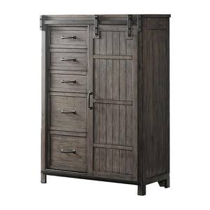 Storehouse Smoked Grey 5-Drawer Chest with 3 Adjustable Shelves (50.25 in. H X 42 in. W X 17.50 in. D)