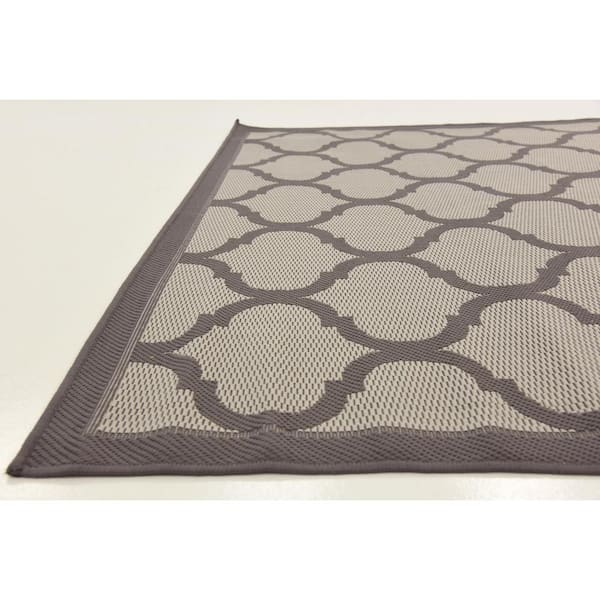 Outdoor Moroccan Gray 6' 0 x 6' 0 Square Rug