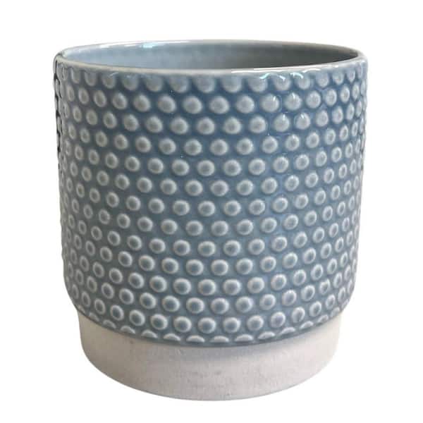 Pride Garden Products 3.1 in. Clio Bubbled Small Blue Ceramic Planter (3.1 in. D x 3 in. H)