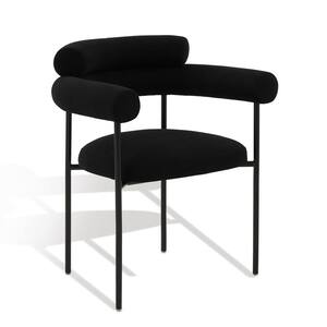 Jaslene Black 17 in. Metal Dining Chair