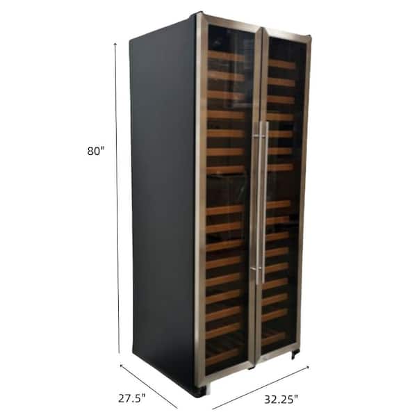 NSF Dual Zone 255-Bottle Wine Cooler in Black Stainless Steel Finish