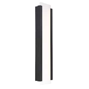 Fiction 26 in. Black Integrated LED Outdoor Wall Sconce, 3000K