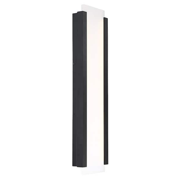 WAC Lighting Fiction 26 in. Black Integrated LED Outdoor Wall Sconce, 3000K