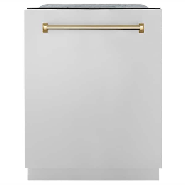 Autograph 24 in. Monument 3rd Rack Top Touch Control Dishwasher in Stainless Steel with Gold Helix Handle, 45dBa