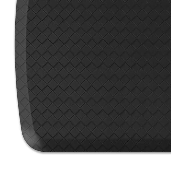 Elite Basketweave Black 20 in. x 72 in. Comfort Kitchen Mat