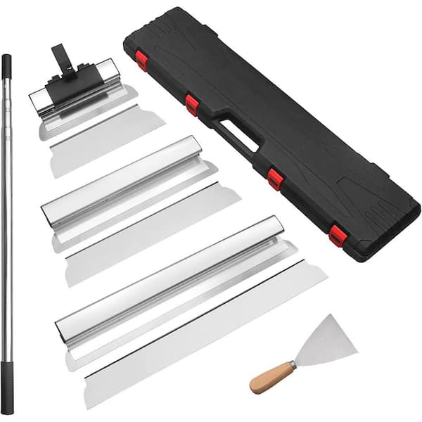 KIWDZFU 12,22,32 Extruded Aluminum Drywall Skimming Blade Set with Adjustable Stainless Steel Handle