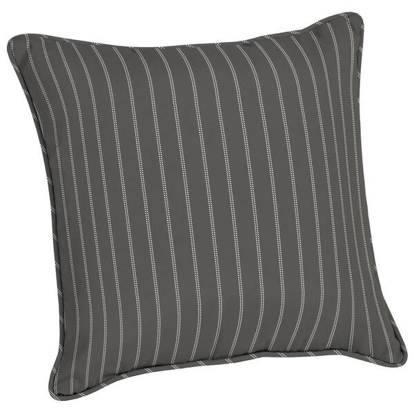 ARDEN SELECTIONS Acrylic 20 in. Graphite Ticking Stripe Throw Pillow