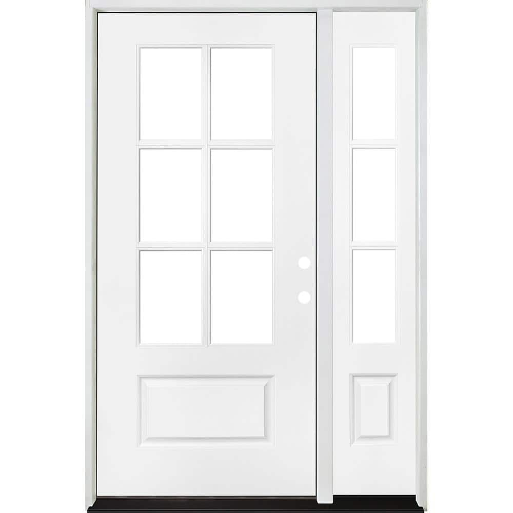 Steves & Sons Legacy 49 in. x 80 in. 3/4-6Lite Clear Glass LHIS Primed ...