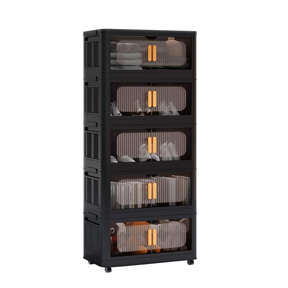 CSC DECOR INC 60 in. H x 24 in. W Black Plastic Folding Storage
