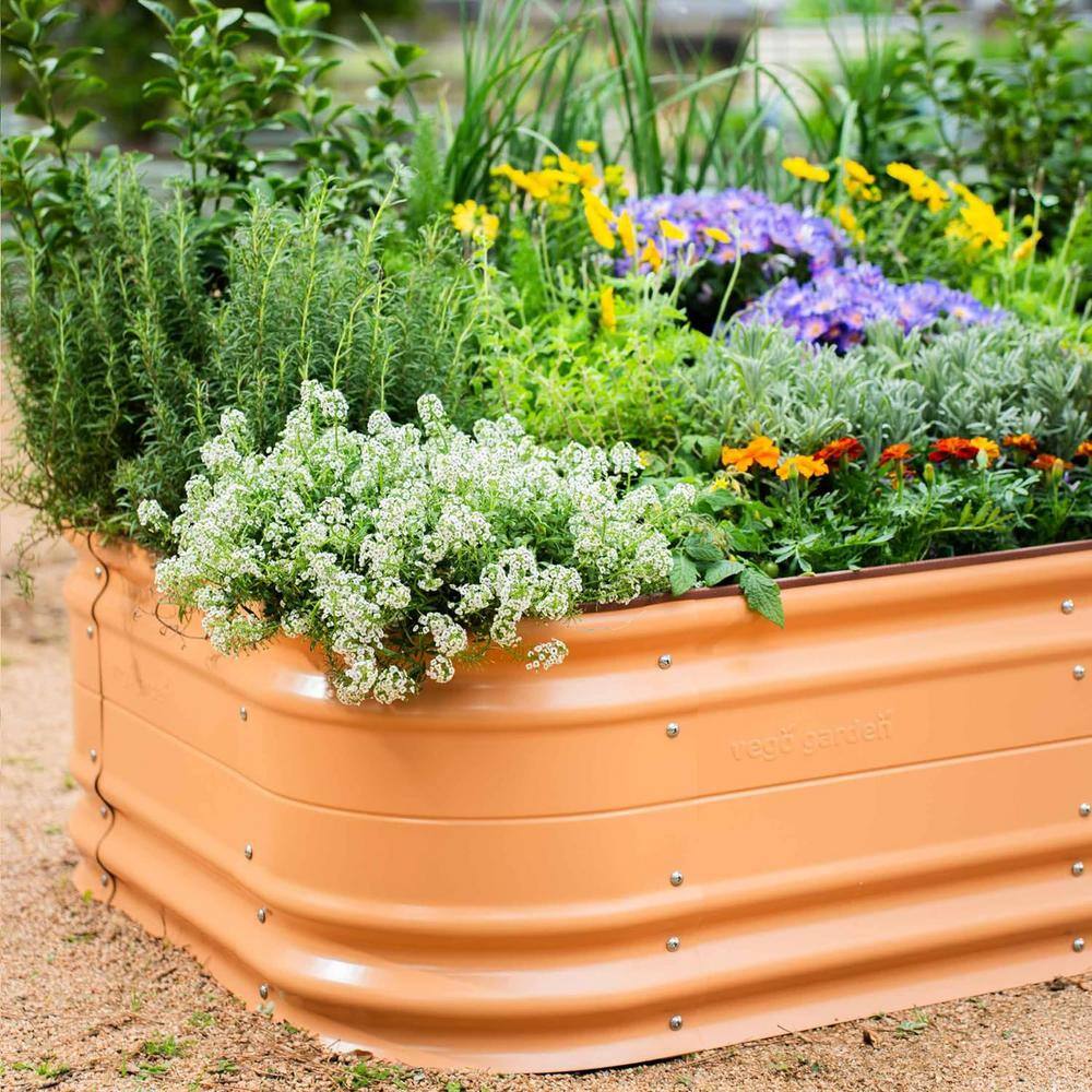 Terra Cotta Modular Metal Outdoor Raised Garden Bed Kit 42"x78"x17"