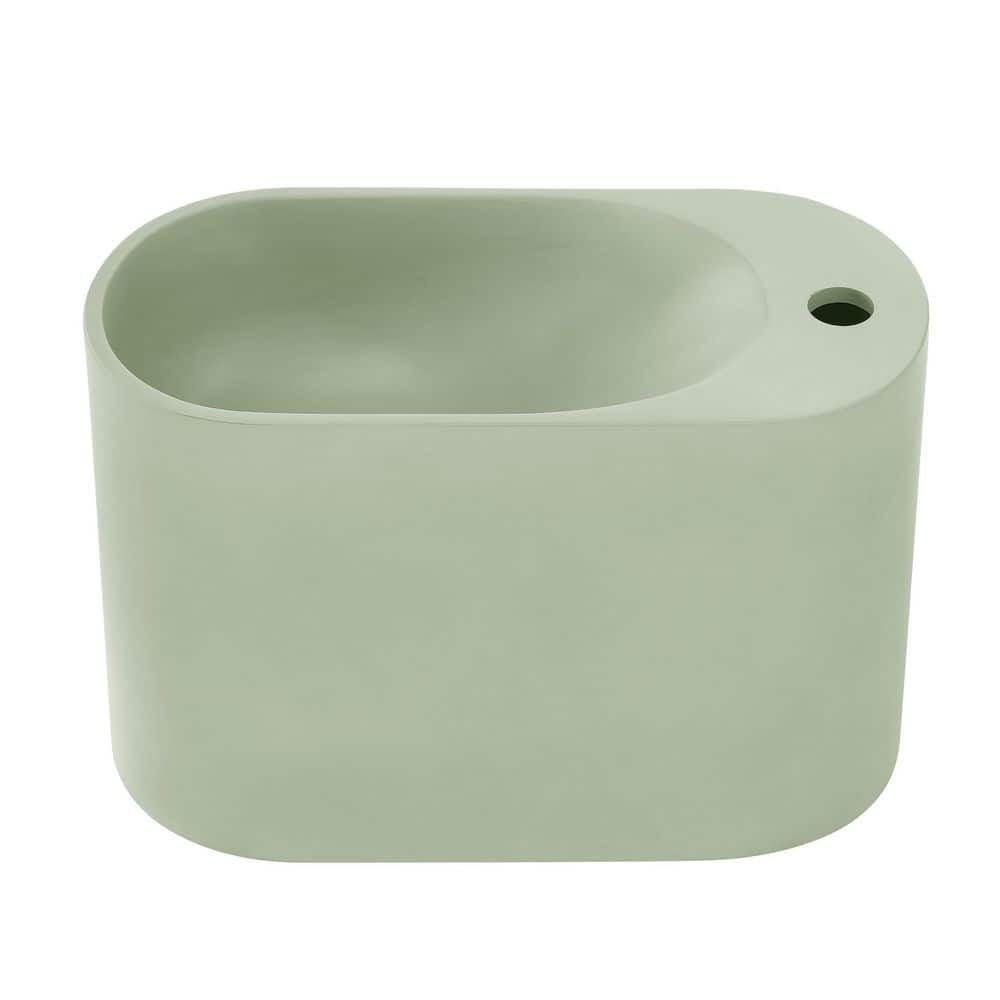 Terre Palm Green Ceramic Wall-Mount Bathroom Sink
