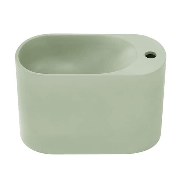 Swiss Madison Terre 17.5 in. Right Side Faucet Wall Mount Bathroom Vessel Sink in Palm Green