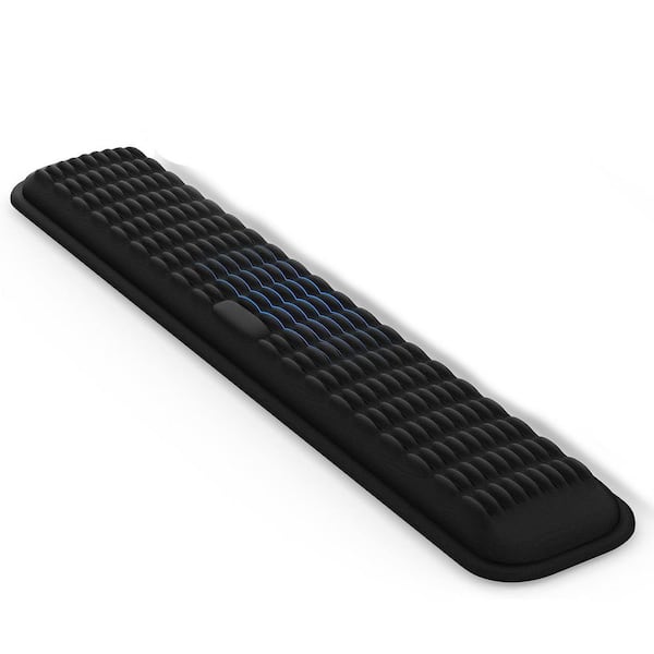 Keyboard Wrist Rest Soft Memory Foam Support for Pain Relief Massage Pattern Non-Slip Base Classic Black