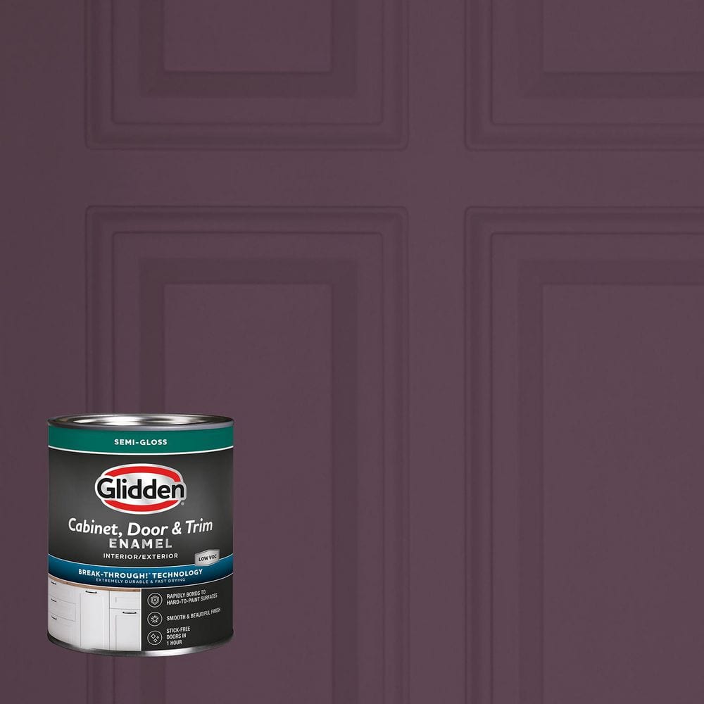 Glidden 1 qt. PPG1046-7 Purple Basil Semi-Gloss Door, Trim and