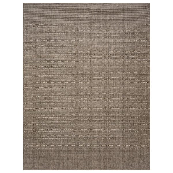 Tulum Brown 10 ft. x 14 ft. All-Over Design Contemporary Area Rug