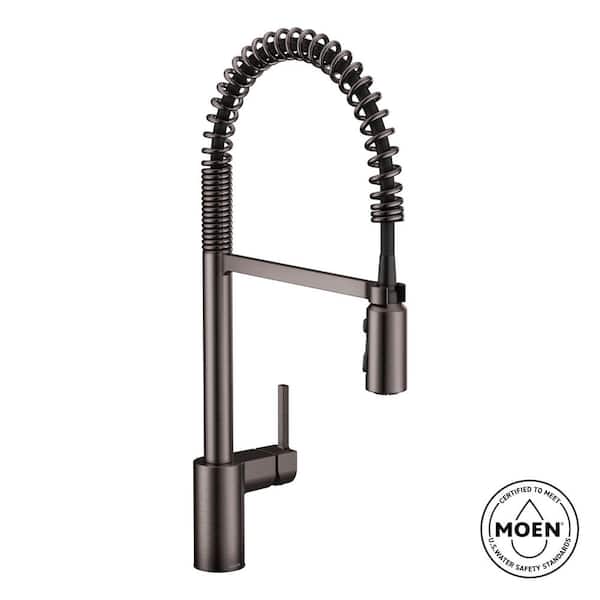 Align Black Stainless 21.75 in. H Spring Pull Down Sprayer Kitchen Faucet with 360 Degree Spout Swivel and Power Boost