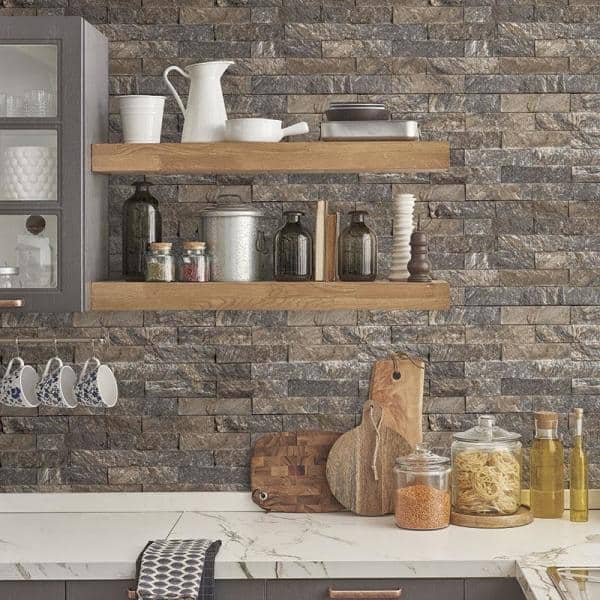 Stacked Stone Vinyl Roll Wallpaper (Covers 55 sq. ft.)
